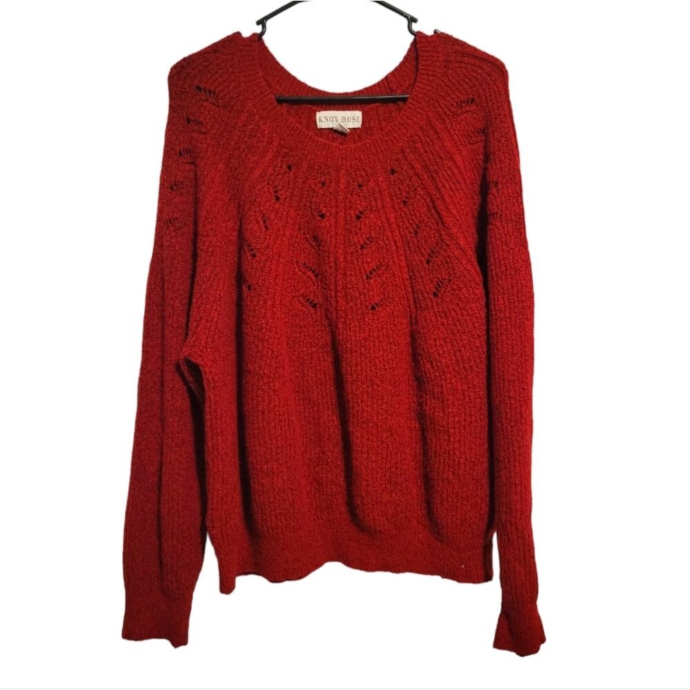 Knox Rose Red Cutout Detail Sweater Size XXL Holiday Christmas
